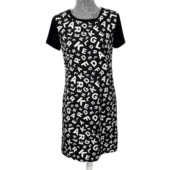 Karl Lagerfeld Paris Monogram Logo Dress Women’s‎ Size Small. Black & White. EUC - Picture 1 of 7